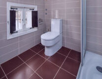 indoor, sink, plumbing fixture, bathroom, wall, shower, bathtub, toilet, tap, floor, bathroom accessory, interior, bidet